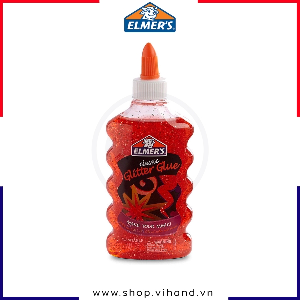 Keo dán kim tuyến Elmer’s Glitter Glue 177ml – Đỏ (Red)