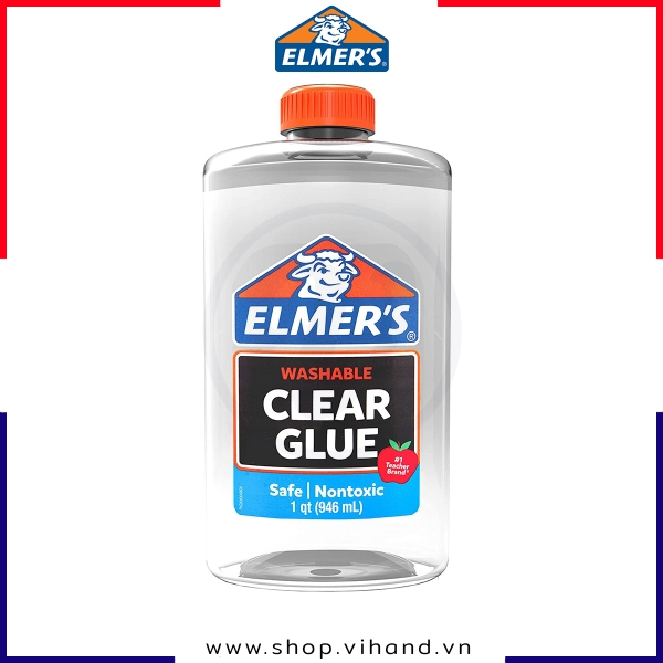 Keo dán trong suốt Elmer’s Washable Clear Glue 946ml – Không màu