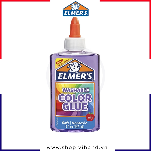 Keo dán trong suốt Elmer’s Washable Color Glue 147ml – Tím (Purple)