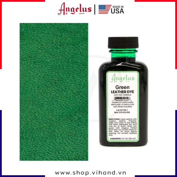 Màu nhuộm da Angelus Leather Dye Low VOC Green 90ml (3Oz) – 050