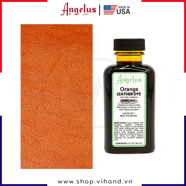 Màu nhuộm da Angelus Leather Dye Low VOC Orange 90ml (3Oz) – 024