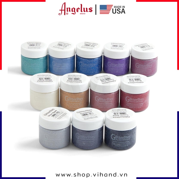 Màu vẽ da, vải Angelus Leather Paint Glitterlites 29.5ml (1Oz)