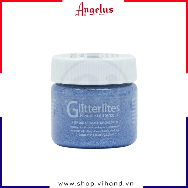 Màu vẽ da, vải Angelus Leather Paint Glitterlites Baby Blue 29.5ml (1Oz)