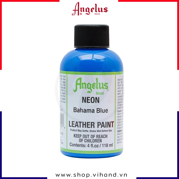 Màu vẽ da, vải Angelus Leather Paint Neon Bahama Blue 118ml (4Oz) - 131