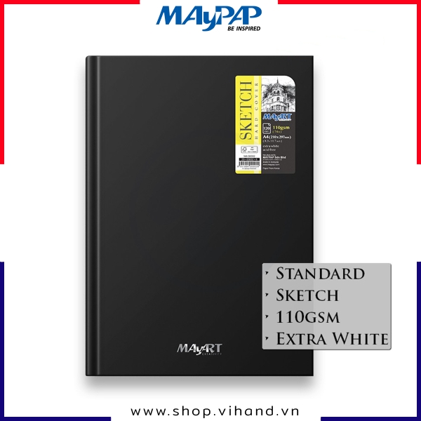 Sổ vẽ phác thảo MayArt Hard Cover SketchBook 110gsm (A4/A5) - 120 trang