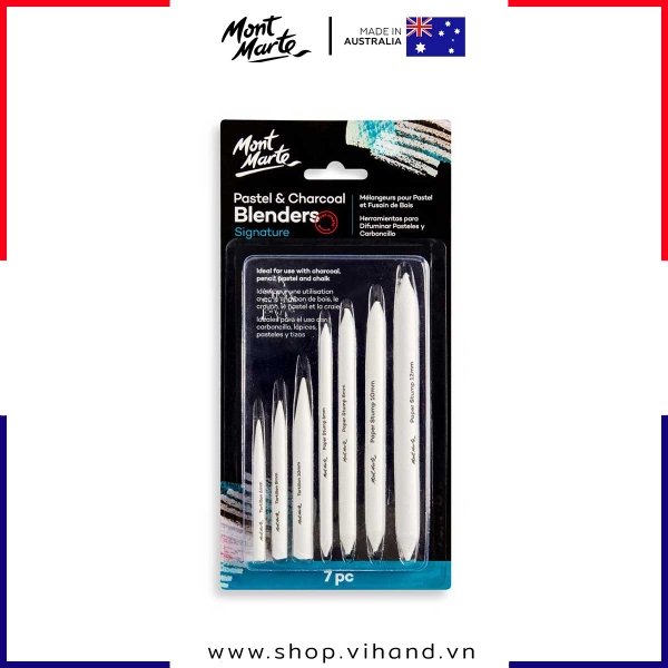 Bộ 7 bút di chì bằng giấy Mont Marte Pastel & Charcoal Blenders