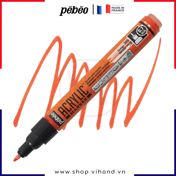 Bút đánh dấu Pebeo Acrylic Marker 0.7mm Extra Fine - Orange