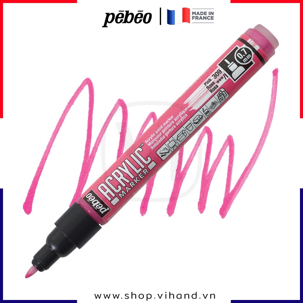 Bút đánh dấu Pebeo Acrylic Marker 0.7mm Extra Fine - Pink