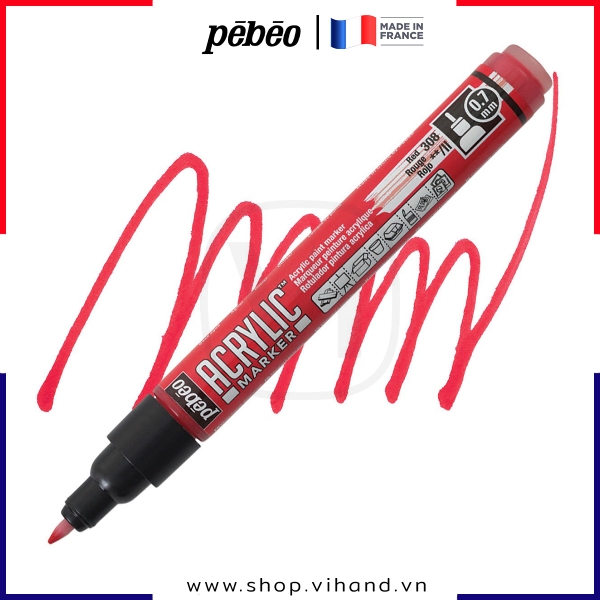 Bút đánh dấu Pebeo Acrylic Marker 0.7mm Extra Fine - Red