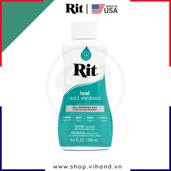 Thuốc nhuộm quần áo Rit All-Purpose Liquid Dye 236ml (Dạng lỏng) - Teal