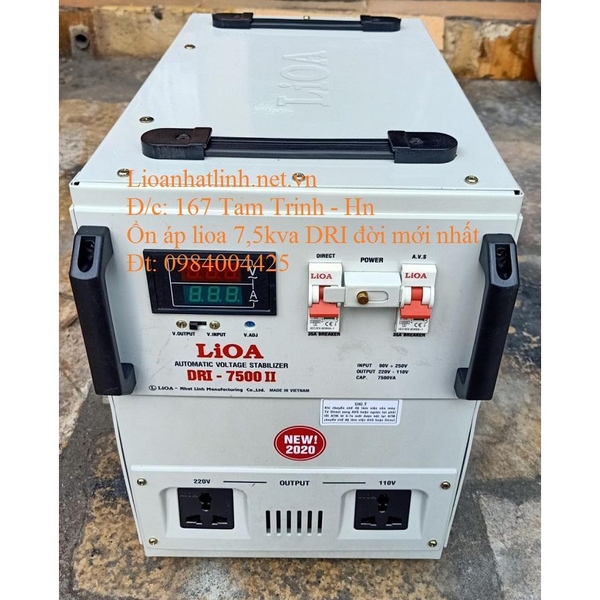 ỔN ÁP LIOA 7.5KVA - 7KW DRI - 7500 II ĐỜI MỚI NHẤT 2024 - 2025 DÂY ĐỒNG 100%