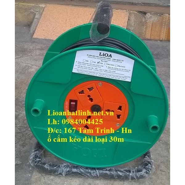 Ổ CẮM KÉO DÀI QUAY TAY LIOA KIỂU RULO 30M DÂY 3 LÕI ( QT30 - 3 - 10A)