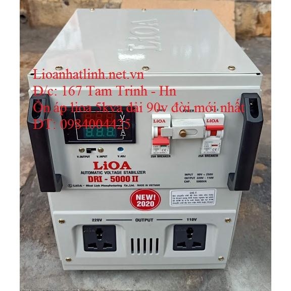 ỔN ÁP LIOA 5KVA - 5KW DRI - 5000 II ĐỜI MỚI NHẤT 2024 - 2025 DÂY ĐỒNG 100%