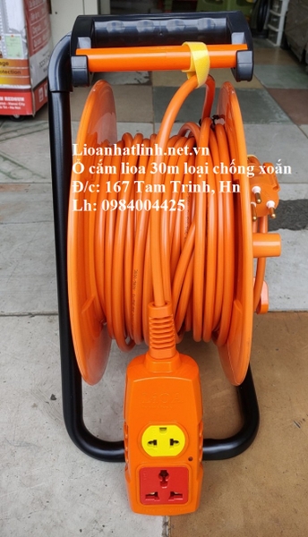 Ổ CẮM KÉO DÀI QUAY TAY LIOA KIỂU RULO 30M DÂY 2X2 1X1MM LOẠI CHỐNG XOẮN DÙNG CHO CÔNG TRƯỜNG