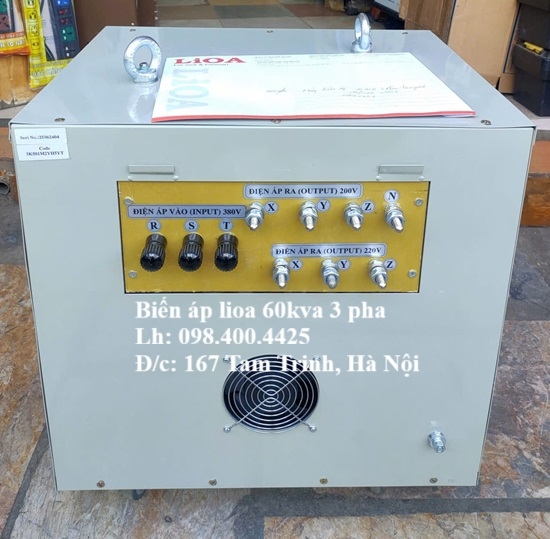 BIẾN ÁP LIOA 60KVA 3 PHA