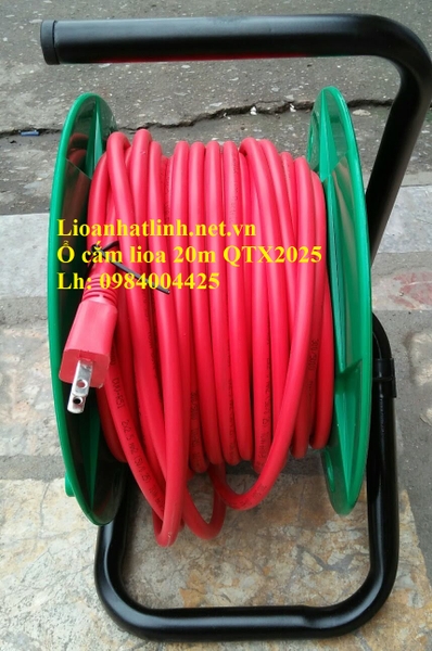 Ổ CẮM KÉO DÀI QUAY TAY LIOA KIỂU RULO 20M DÂY 2X2.5MM LOẠI CHỐNG XOẮN DÙNG CHO CÔNG TRƯỜNG