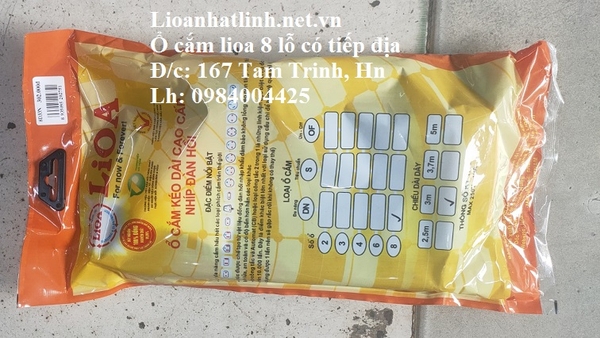 Ổ CẮM KÉO DÀI LIOA 3 CHẤU 8 LỖ ĐA NĂNG DÂY DÀI 3M MODEL 8D33N