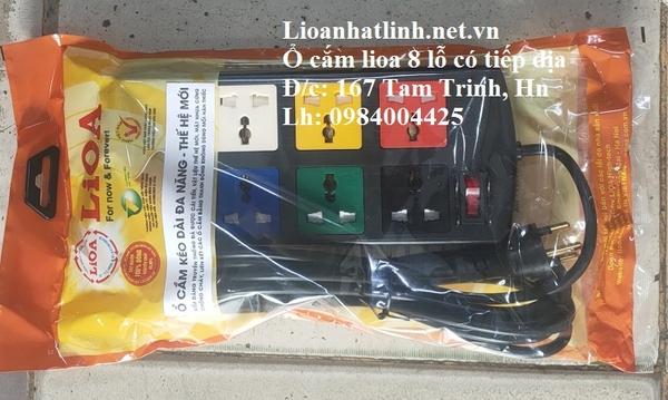Ổ CẮM KÉO DÀI LIOA 3 CHẤU 8 LỖ ĐA NĂNG DÂY DÀI 3M MODEL 8D33N