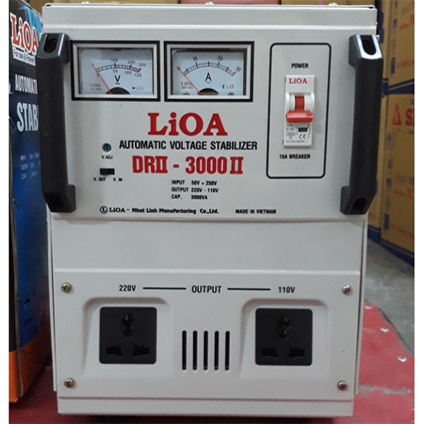 ỔN ÁP LIOA 3KVA MODEL DRII - 3000 II ĐỜI MỚI NHẤT 2024 - 2025 DÂY ĐỒNG 100%