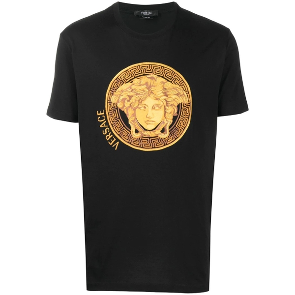 Versace TShirt Black Basic Medusa Logo 'Gold' Duyet Fashion
