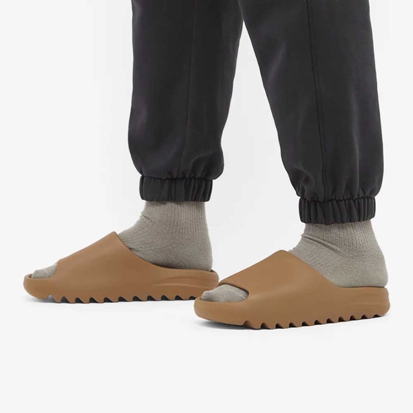 yeezy slide core on feet