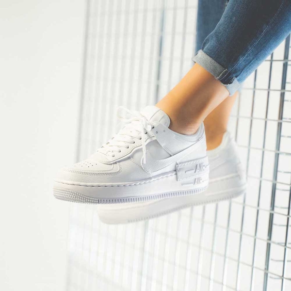 nike air force 1 shadow sneakers in triple white