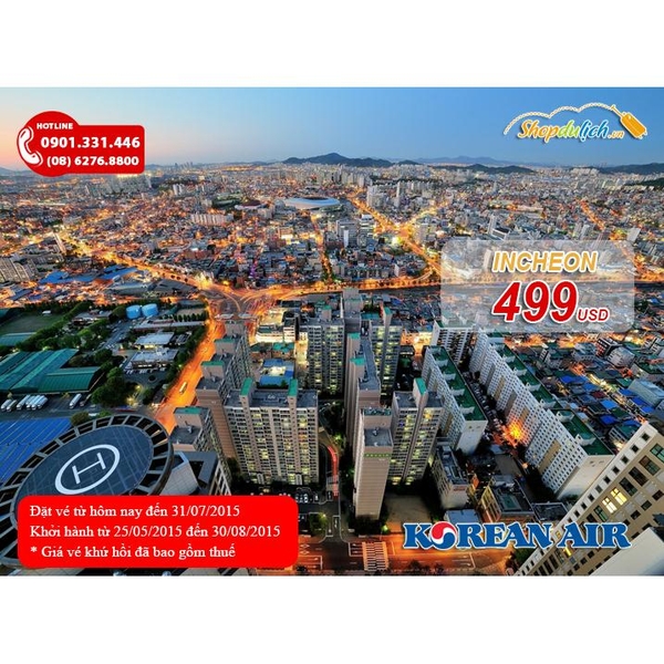 KOREAN AIR – KHUYẾN MẠI ĐI HÀN QUỐC T6 & T7 NĂM 2015