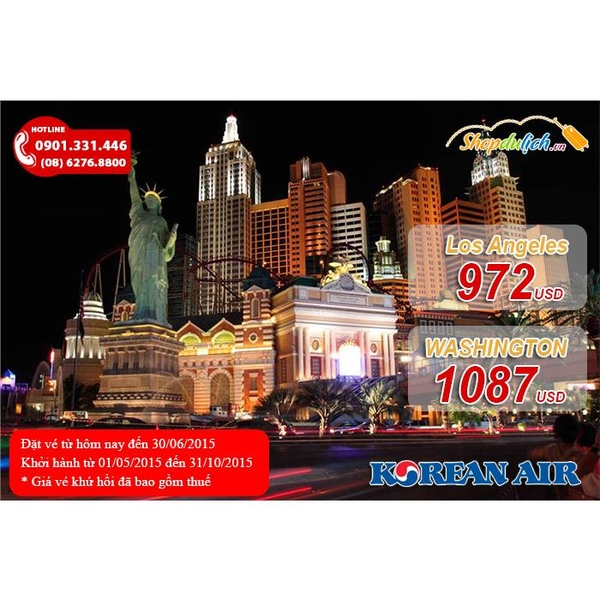 KOREAN AIRLINES – KHUYẾN MẠI ĐI MỸ TỪ HCM/ĐÀ NẴNG