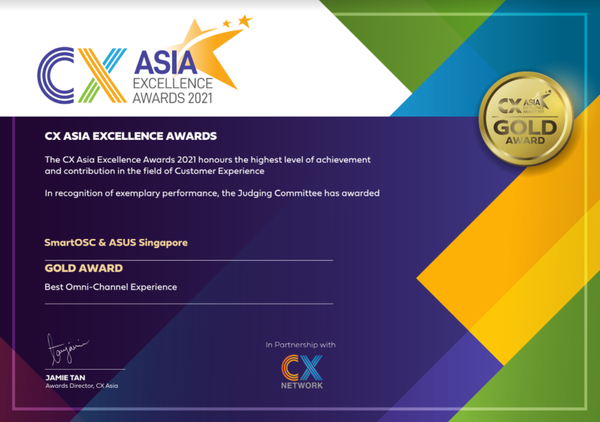 SmartOSC đạt giải Vàng tại giải thưởng CX Asia Excellence Awards 2021