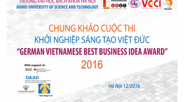 Thông báo mời tham dự chung khảo cuộc thi Khởi nghiệp Sáng tạo Việt Đức 2016