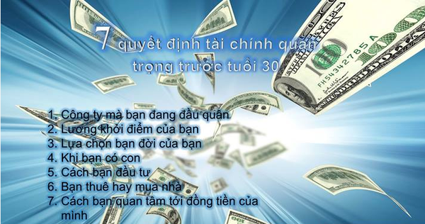 7 quyết định tài chính quan trọng trước tuổi 30