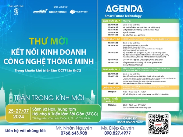 Thư mời tham gia buổi “Triển lãm Công Nghệ Thông Minh – Cuộc Cách Mạng Công Nghệ 2024”