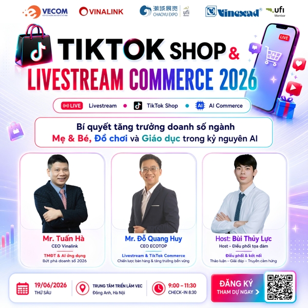 [VECOM] Thư mời tham dự hội thảo TikTok Shop & Livestream Commerce 2026 Ex