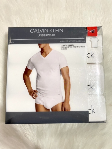 CALVIN KLEIN - Underwear Cotton (SET 3 Áo Lót Nam Trắng M)