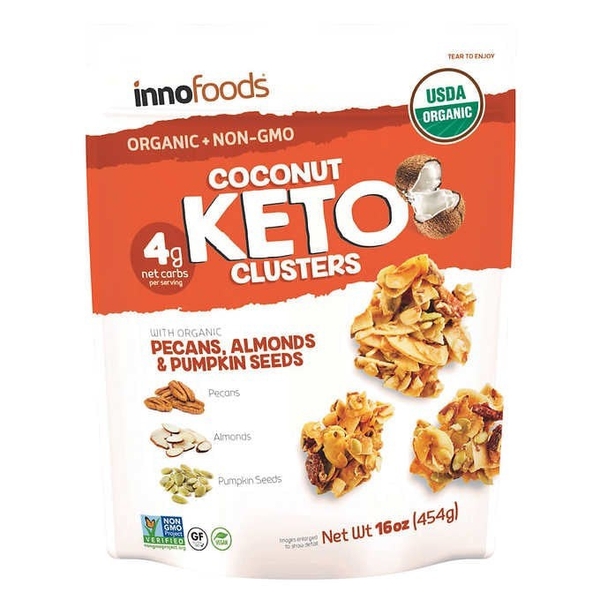 INNOFOODS - COCONUR KETO CLUSTERS (DỪA KHÔ HẠT HỖN HỢP 454G)