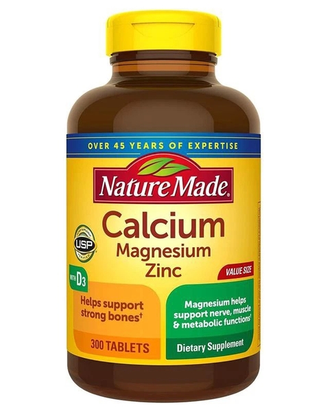 Nature Made - Calcium Magnesium Zinc (Bổ Sung Kẽm , Canxi , Magie 300 Viên)
