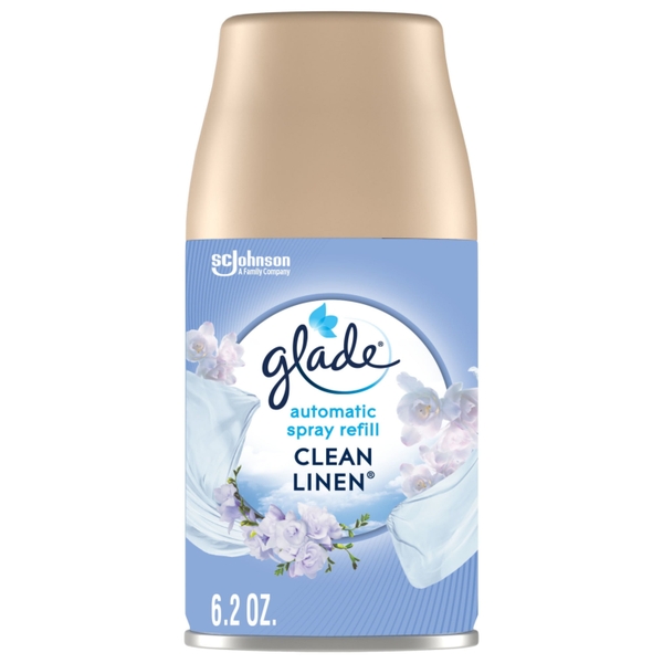 GLADE - AUTOMATIC SPRAY REFILL CLEAN LINEN (SET 2 BÌNH TINH DẦU MÁY THƠM PHÒNG HƯƠNG HOA, VÃI 175G)