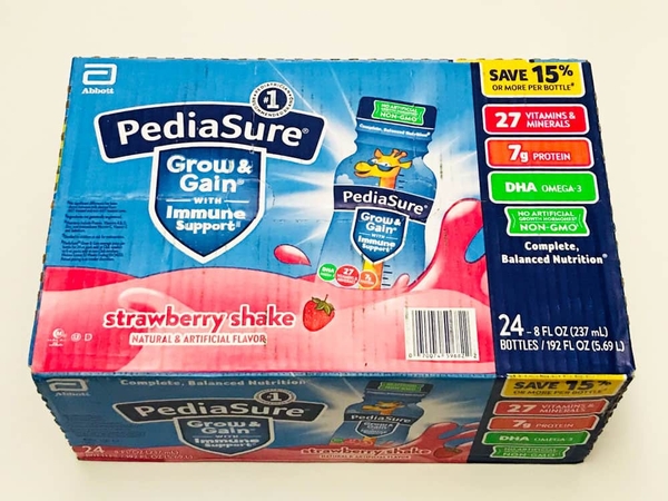 PEDIASURE - GROW & GAIN STRAWBERRY SHAKE (SỮA NƯỚC 1 THÙNG 24 CHAI)