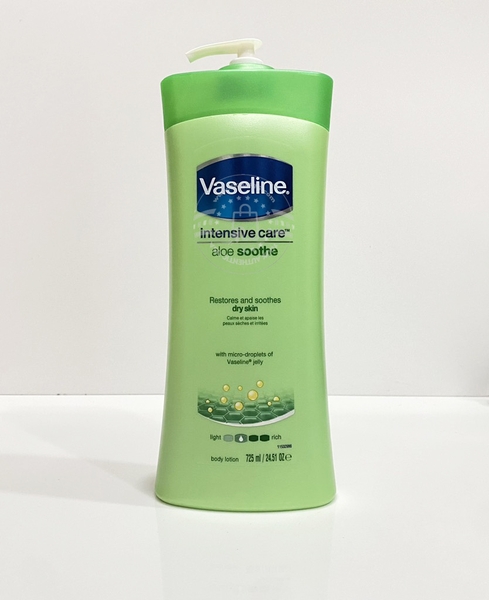 VASELINE - Intensive Care Aloe Soothe (Dưỡng Ẩm , Mềm Da XANH LÁ 725ml)