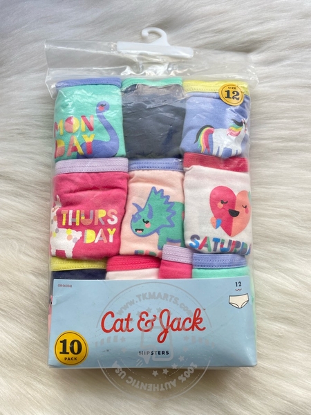 CAT & JACK - HIPSTERS (SET 10 QUẦN LÓT BÉ GÁI SIZE 12)