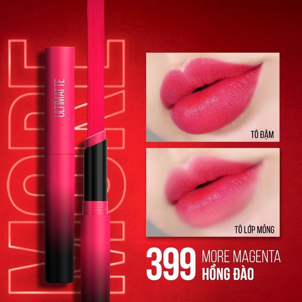MAYBELLINE - 399 MORE MAGENTA (SON THỔI MÃ 399 HỒNG ĐÀO 1.7G)