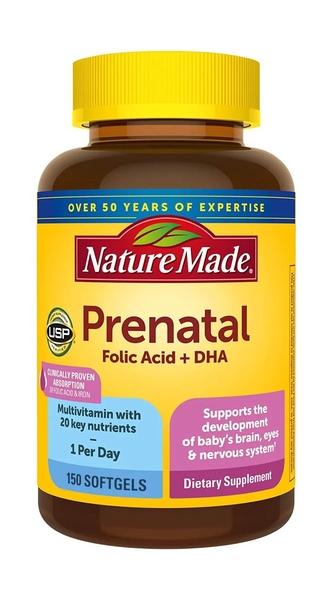 Nature Made - Prenatal Multi+DHA 200MG (BỔ BẦU 150 VIÊN)
