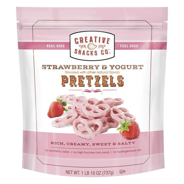 CREATIVE SNACKS CO - STRAWBERRY & YOGURT PRETZELS (BÁNH PHỦ DÂU VÀ YOGURT 737G)