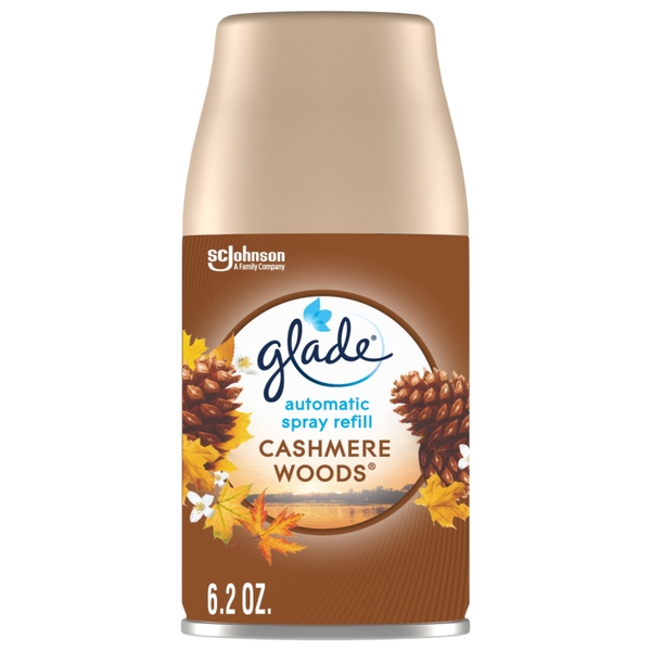 GLADE - AUTOMATIC SPRAY REFILL CASHMERE WOODS (SET 2 BÌNH TINH DẦU MÁY THƠM PHÒNG HƯƠNG THÔNG 175G)