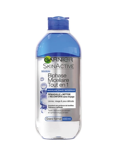 GARNIER - BIPHASE MICELLAIRE TOUT EN 1 (NƯỚC TẨY TRANG DẦU NƯỚC 400ml)