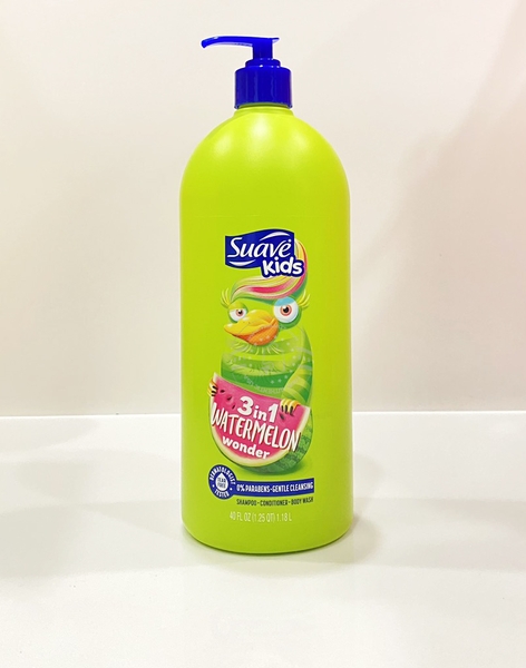SUAVE KID - 3IN1 WATERLEMON WONDER (SỮA TẮM GỘI DƯA HẤU 3IN1 1.18L)