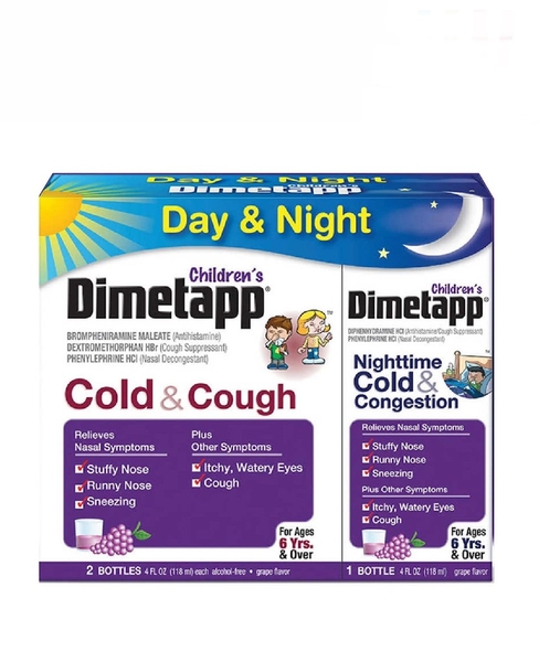 CHILDREN'S DIMETAPP - COLD & COUGH (SET 2 NGÀY 1 ĐEM SIRO HO CHO BÉ)