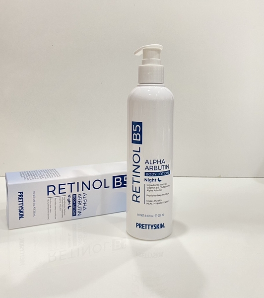 PRETTYSKIN - RETINOL B5 ALPHA ARBUTIN BODY LOTION NIGHT (DƯỠNG THỂ BAN ĐÊM 250ml)