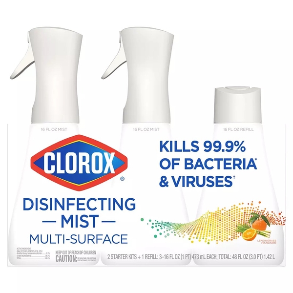 CLOROX - DISINFECTING MIST MULTI-SURFACE (SET 3 XỊT KHUẨN 99.9% 3x473ml)
