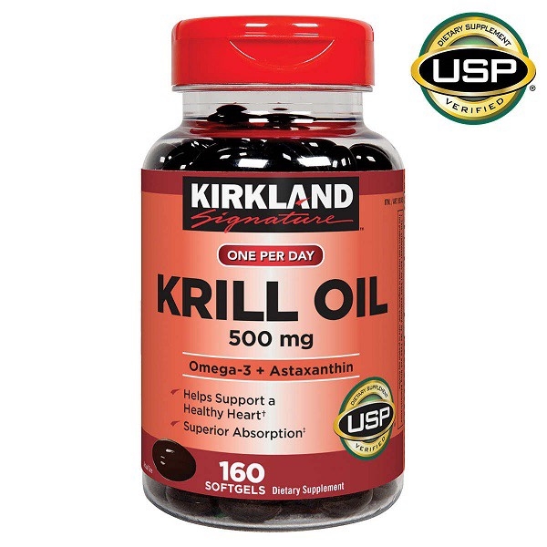 KIRKLAND - ONE PER DAY KRILL OIL 500MG (VIÊN DẦU NHUYỄN THỂ 160 VIÊN)